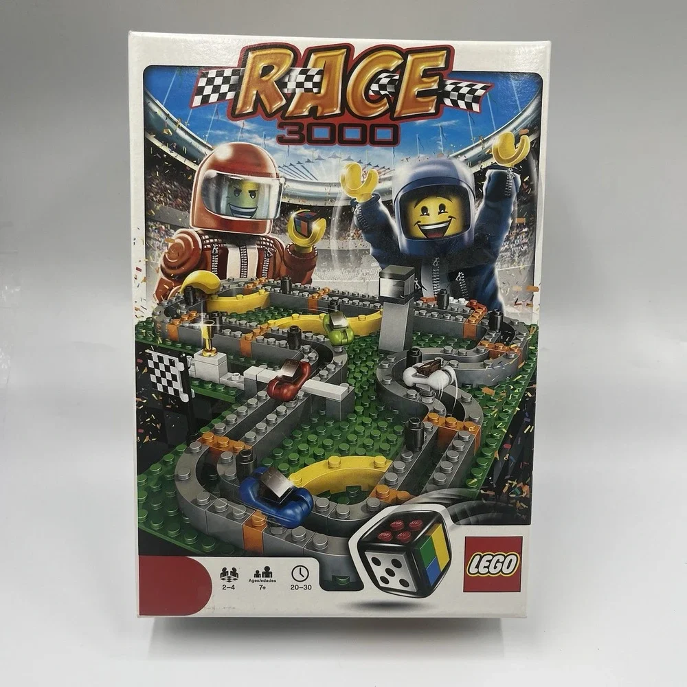 LEGO Games Race 3000 Set 3839 Racing Board Game with Buildable Die and Box
